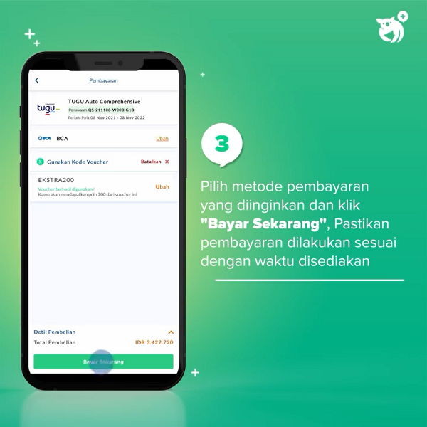 Klik Bayar Sekarang dan Selesaikan Pembayaran Sesuai Waktu yang Disediakan