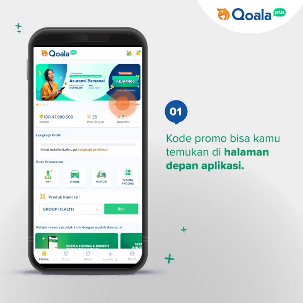 Temukan Kode Promo di Halaman Depan Aplikasi Qoala Plus